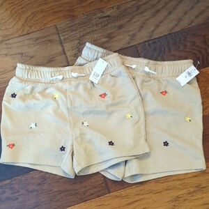 GAP Beige Shorts with Colorful Floral Embroidery